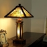 CHLOE Lighting GAWAIN Tiffany-style Mission 3 Light Double Lit Wooden Table Lamp
