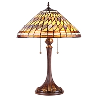 CHLOE Lighting PERCY Tiffany-style 2 Light Mission Table Lamp 
