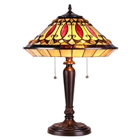 CHLOE Lighting MADELINE Tiffany-style 2 Light Mission Table Lamp
