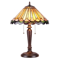 CHLOE Lighting INEZ Tiffany-style 2 Light Mission Table Lamp